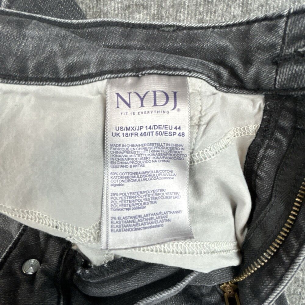 NYDJ Alina Legging Jeans Womens Size 14 34x27 Black Stretch Lift Tuck Mid-Rise - Picture 5 of 11